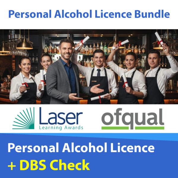 This Bundle contains one of each:
Level 2 Personal Alcohol Licence
Basic DBS Check